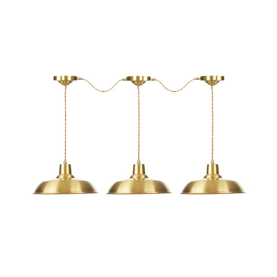 Gold Tandem Multi-Light Chandelier - Industrial Barn Ceiling Lamp (3/5/7-Light)