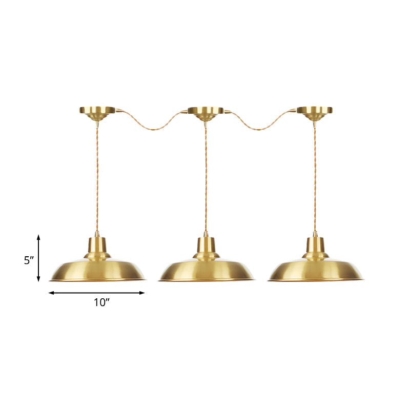 Gold Tandem Multi-Light Chandelier - Industrial Barn Ceiling Lamp (3/5/7-Light)