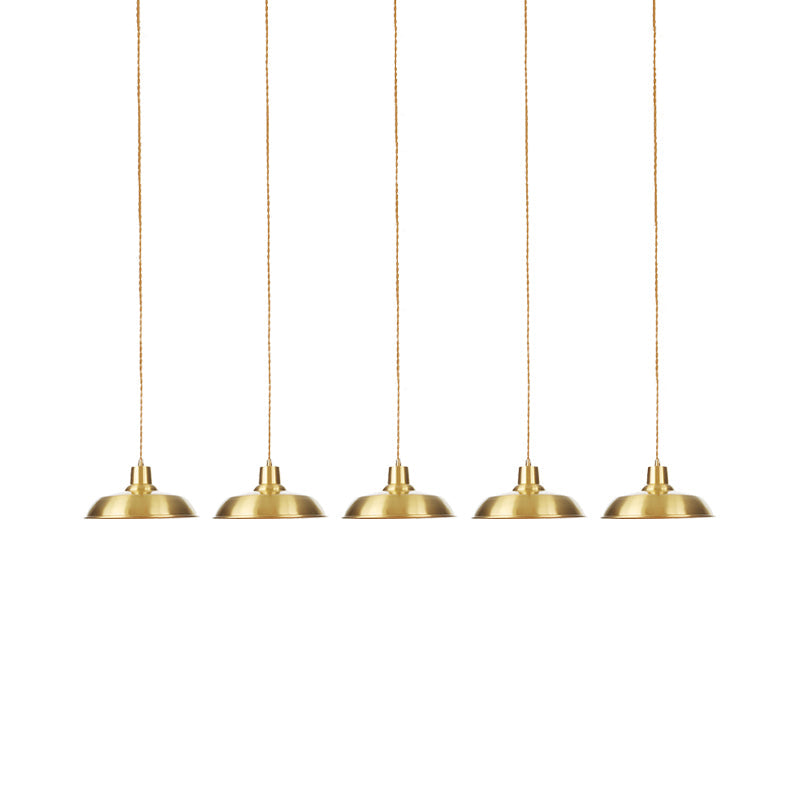 Gold Tandem Multi-Light Chandelier - Industrial Barn Ceiling Lamp (3/5/7-Light)