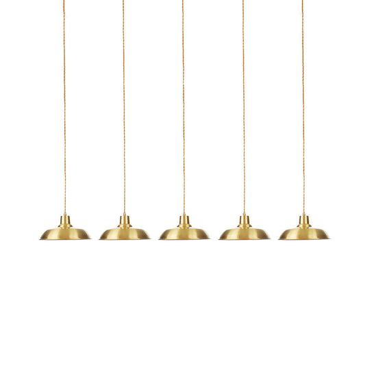 Gold Tandem Multi-Light Chandelier - Industrial Barn Ceiling Lamp (3/5/7-Light)