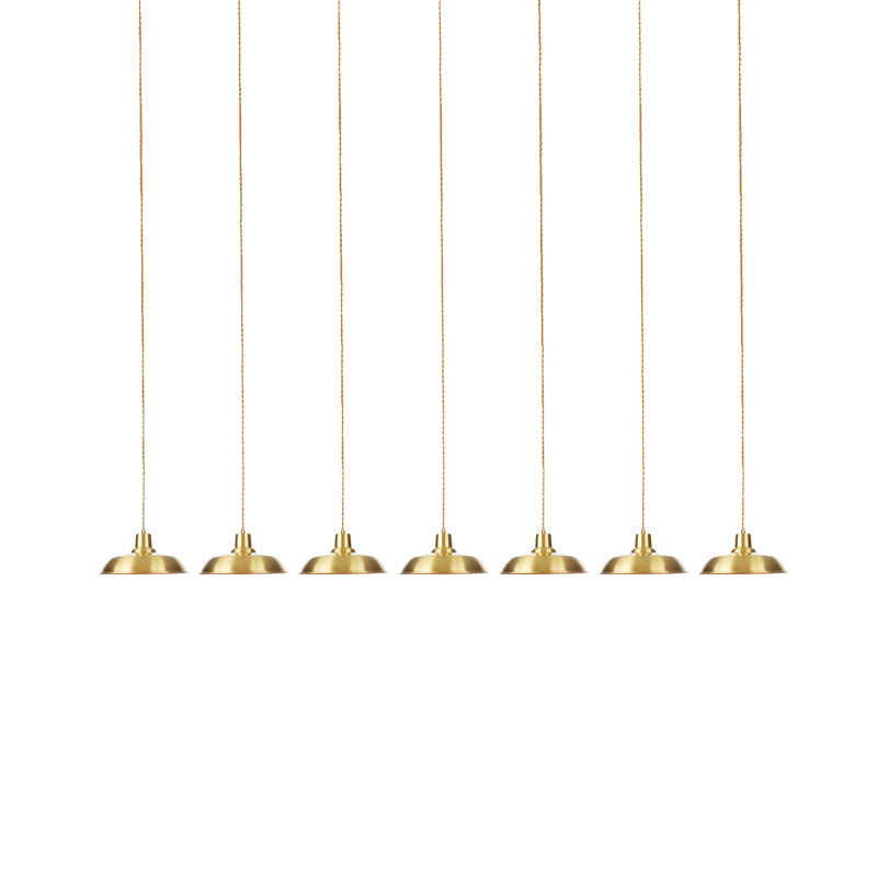 Gold Tandem Multi-Light Chandelier - Industrial Hanging Ceiling Lamp