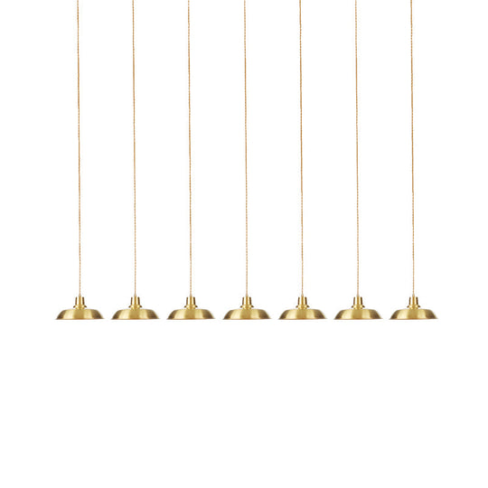 Gold Tandem Multi-Light Chandelier - Industrial Hanging Ceiling Lamp