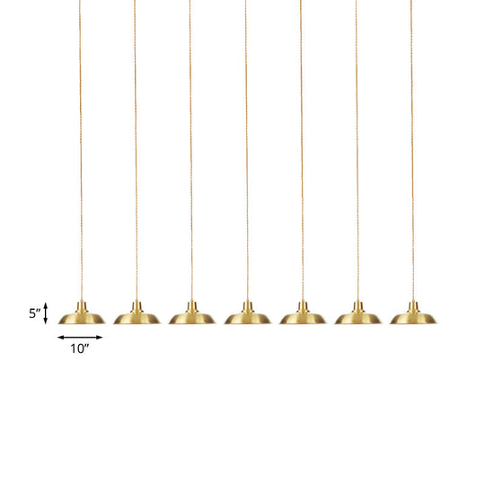 Gold Tandem Multi-Light Chandelier - Industrial Hanging Ceiling Lamp