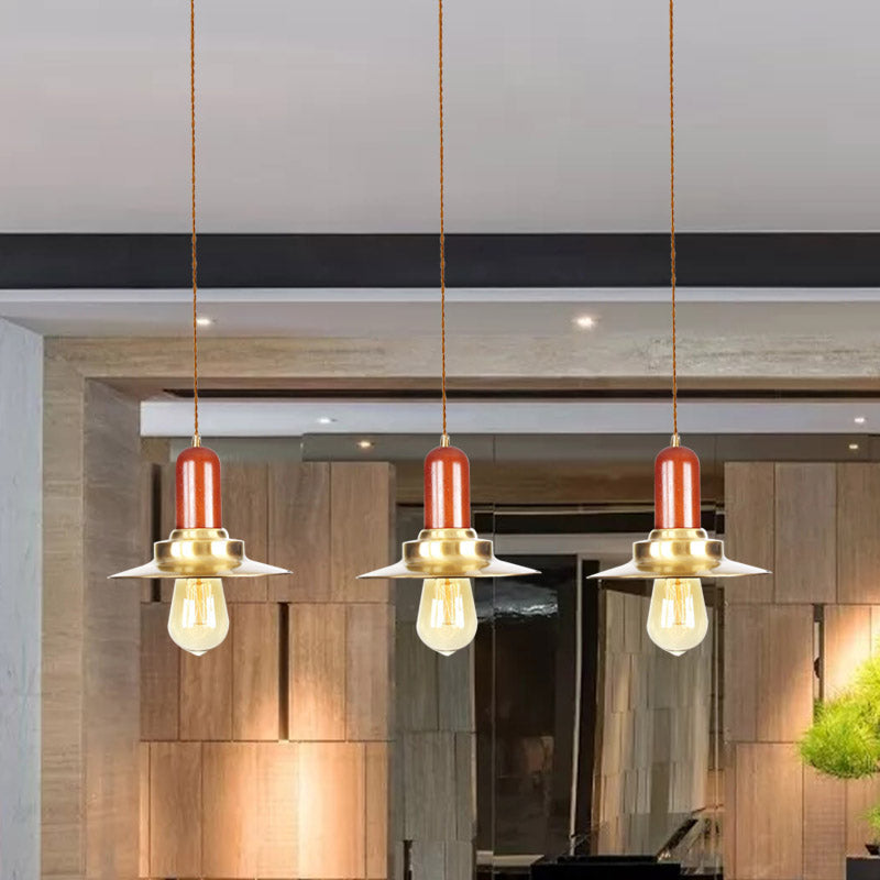 Gold Finish 3/5/7-Bulb Industrial Metallic Pendant Lamp - Multiple Hanging Lights For Ceiling