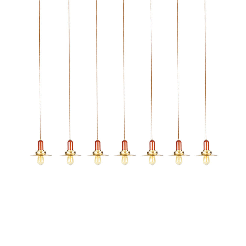 Gold Finish 3/5/7-Bulb Industrial Metallic Pendant Lamp - Multiple Hanging Lights For Ceiling