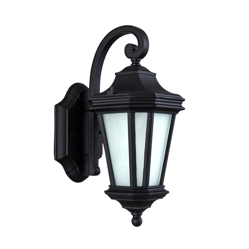 Country Black Finish Twisted Arm Sconce Lighting With Opal Glass - Wall Mount Lamp Fixture