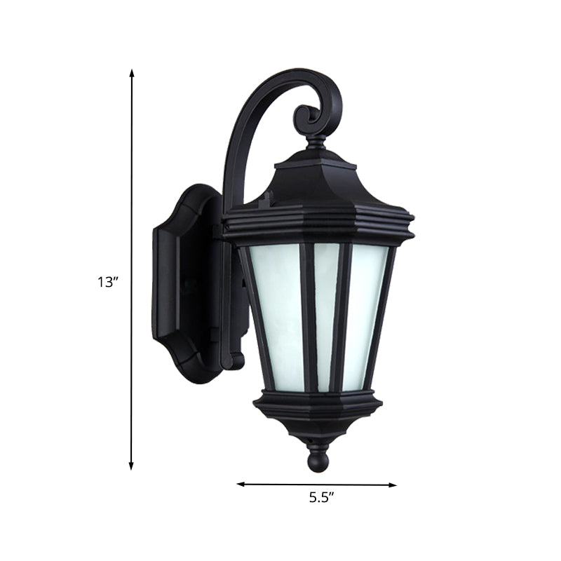 Country Black Finish Twisted Arm Sconce Lighting With Opal Glass - Wall Mount Lamp Fixture