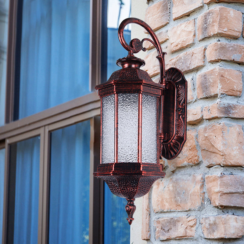 Copper Farmhouse Sconce With Water Glass & Tiger Stripe Design