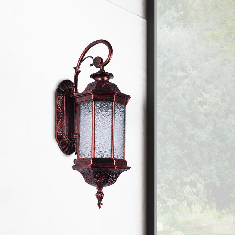 Copper Farmhouse Sconce With Water Glass & Tiger Stripe Design