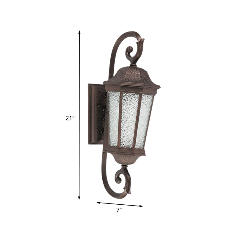 Rustic Aniseed Water Glass Wall Sconce Light - Dark Coffee Finish