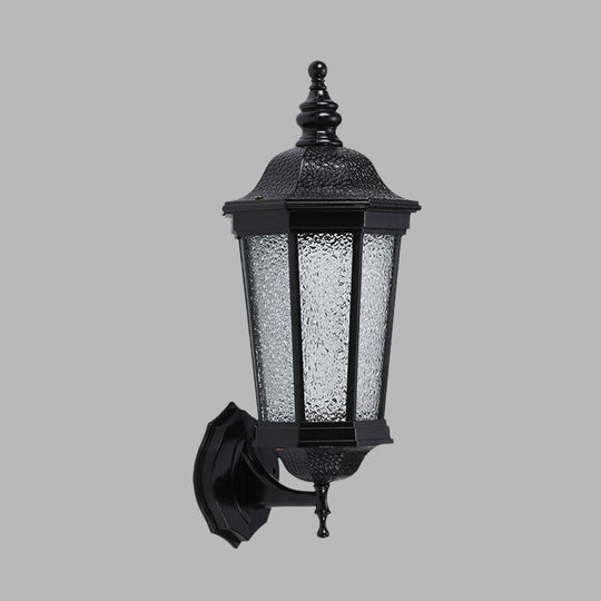 Geometric Wall Sconce Light - 1 Head Water Glass Mounted Lamp In Black For Garden