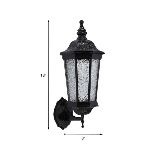 Geometric Wall Sconce Light - 1 Head Water Glass Mounted Lamp In Black For Garden