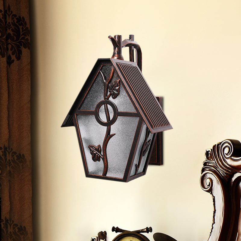 Copper Seeded Glass Wall Sconce Lamp - Countryside House Lighting