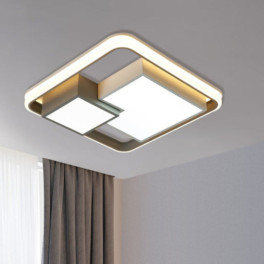 Minimalist Square LED Ceiling Light in Warm/White for Bedroom