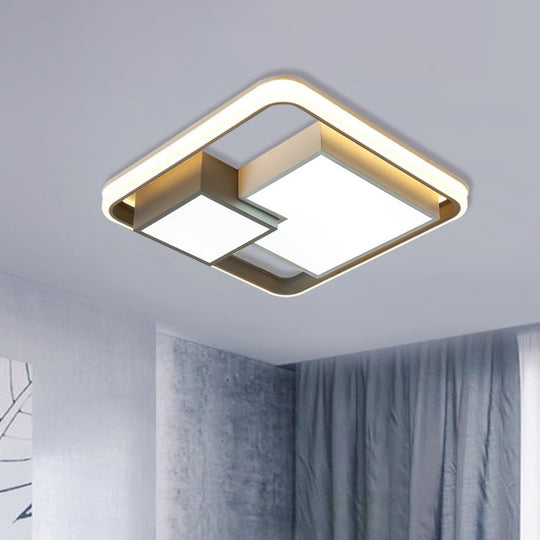 Minimalist Square LED Ceiling Light in Warm/White for Bedroom