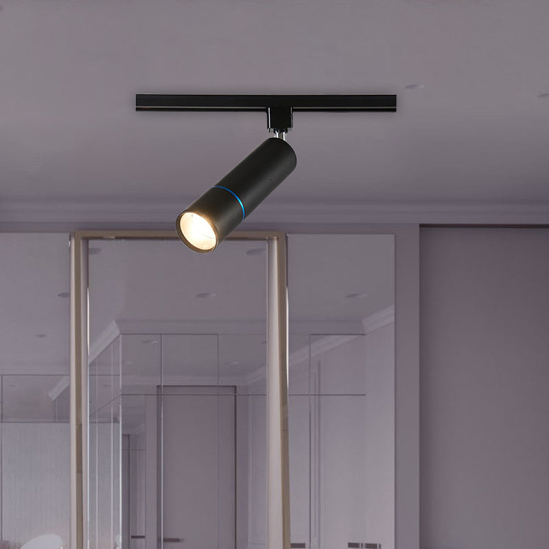 Minimalist Pipe LED Ceiling Light in Green/Black for Restaurants - Semi Flush Mount