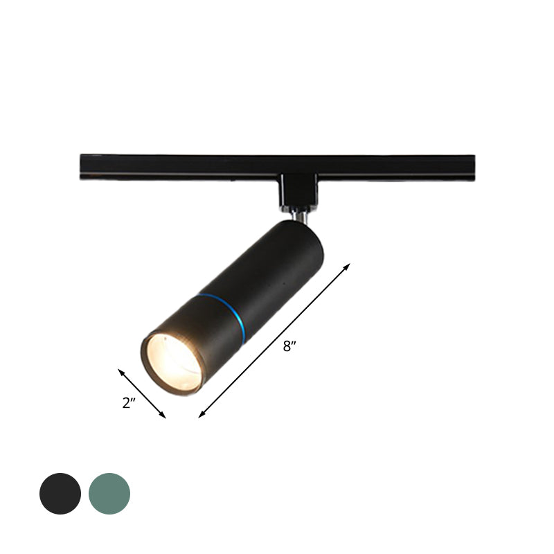 Minimalist Pipe LED Ceiling Light in Green/Black for Restaurants - Semi Flush Mount