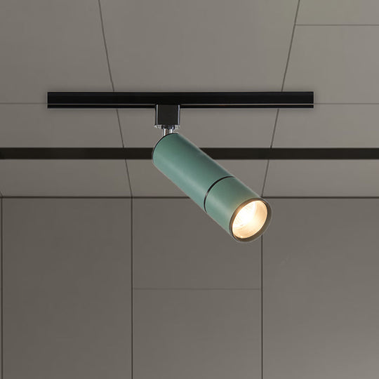 Minimalist Pipe LED Ceiling Light in Green/Black for Restaurants - Semi Flush Mount