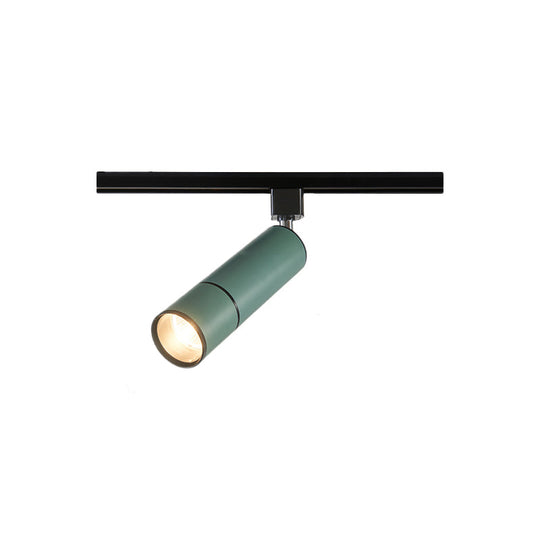 Minimalist Pipe LED Ceiling Light in Green/Black for Restaurants - Semi Flush Mount