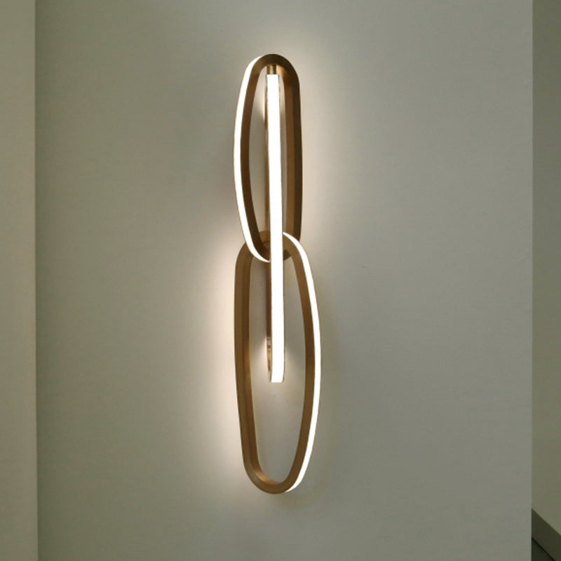 Modern Aluminium Gold Led Wall Sconce For Living Room