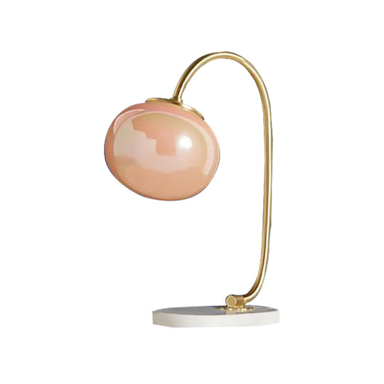 Postmodern Table Lamp With Pink Glass Led Marble Base - Global Study Room Book Light