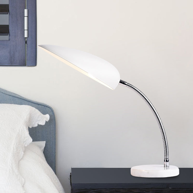 Modern White/Black Finish Led Table Lamp For Study Room - Sharp Tongue Metal Book Light White