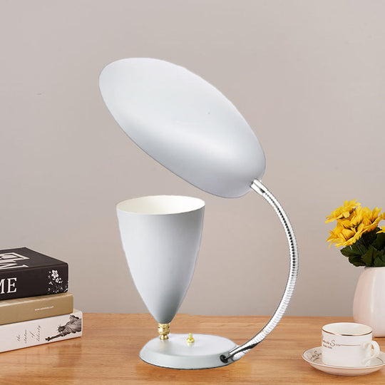 Modern Led Reading Lamp: Adjustable Arm Iron Sharp Tongue & Cone Design White/Black/Grey White