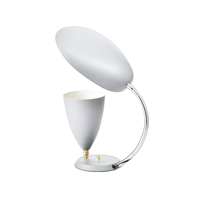 Modern Led Reading Lamp: Adjustable Arm Iron Sharp Tongue & Cone Design White/Black/Grey