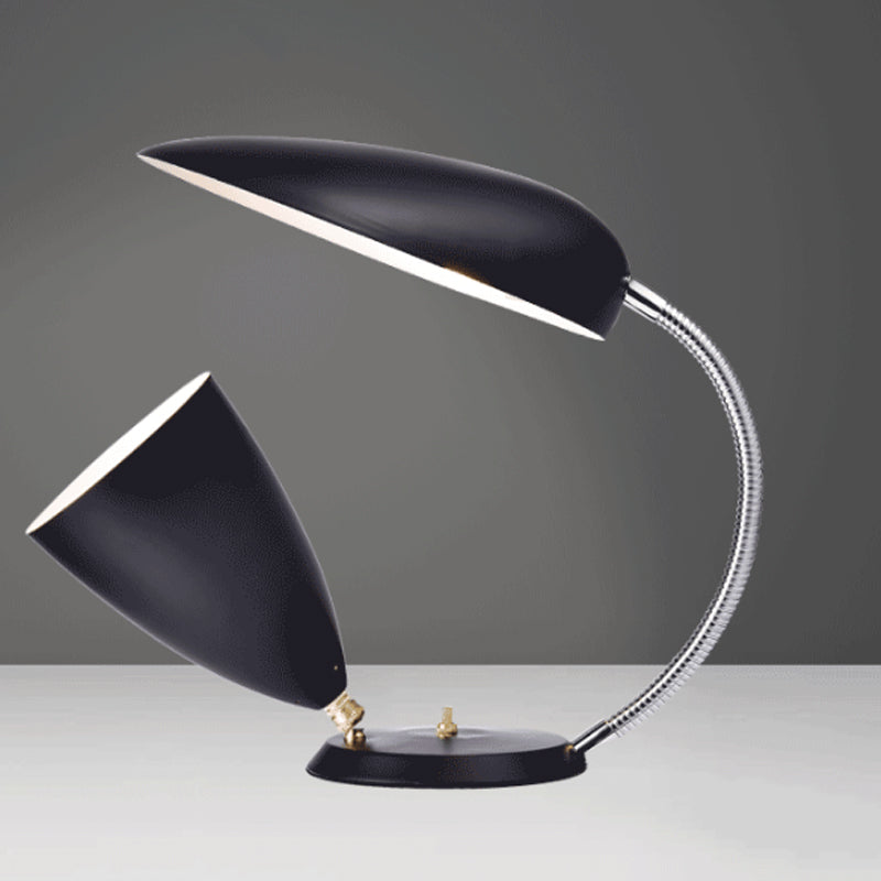 Modern Led Reading Lamp: Adjustable Arm Iron Sharp Tongue & Cone Design White/Black/Grey Black