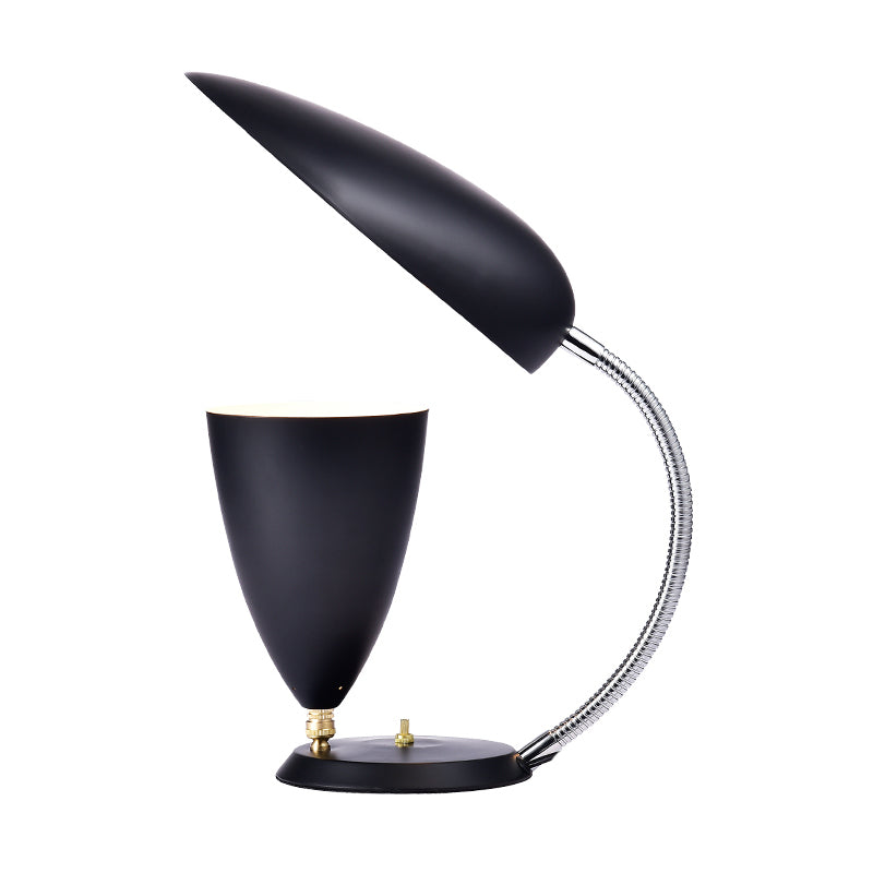 Modern Led Reading Lamp: Adjustable Arm Iron Sharp Tongue & Cone Design White/Black/Grey