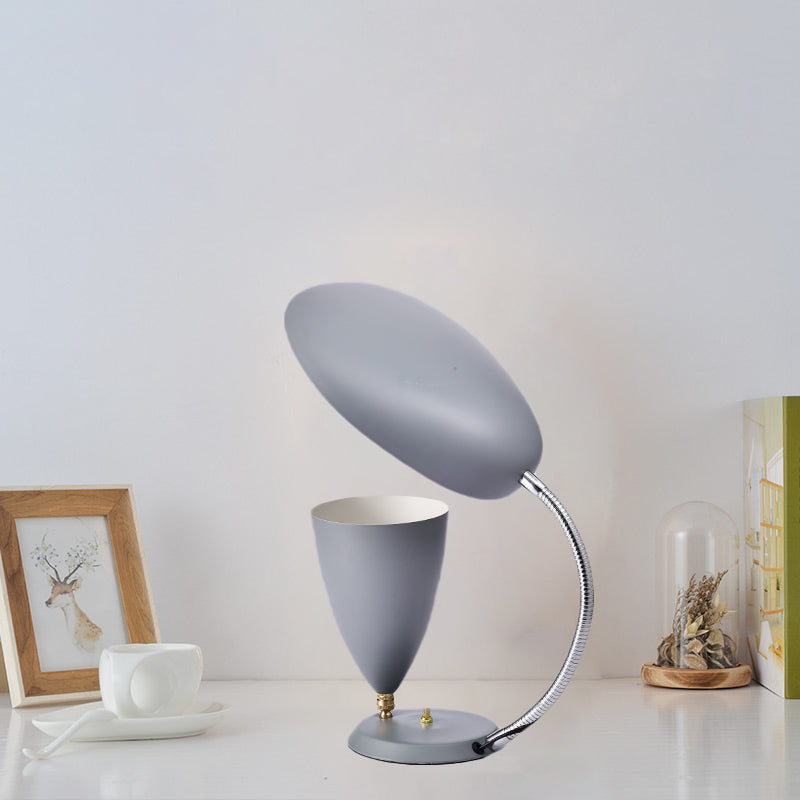 Modern Led Reading Lamp: Adjustable Arm Iron Sharp Tongue & Cone Design White/Black/Grey