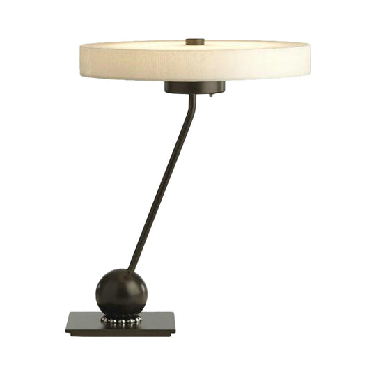 Modern Nordic 1-Head Round Desk Lamp - Black And White Finish