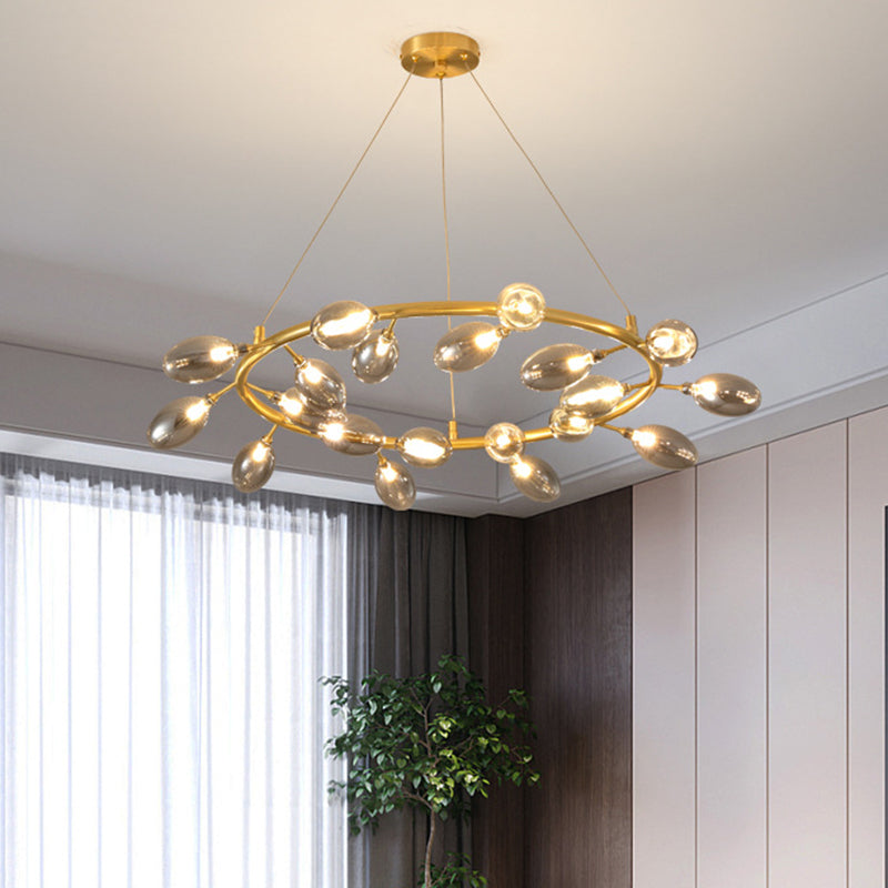 Post Modern Gold Metal Garland Chandelier Pendant Lamp - Led Ceiling Light With 20 Bulbs