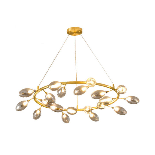 Post Modern Gold Metal Garland Chandelier Pendant Lamp - Led Ceiling Light With 20 Bulbs