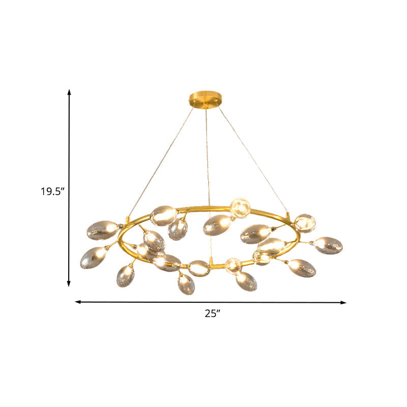 Post Modern Gold Metal Garland Chandelier Pendant Lamp - Led Ceiling Light With 20 Bulbs