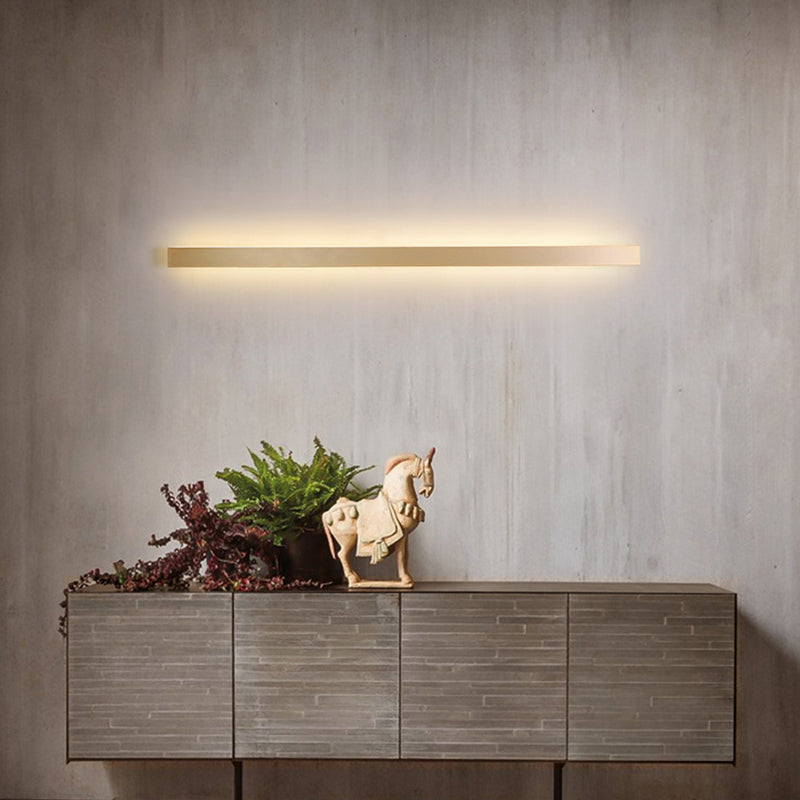 Modern Led Wall Sconce Lamp - Simple Linear Stairway Light In Gold White/Warm/Natural / Natural