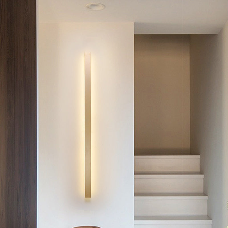 Modern Led Wall Sconce Lamp - Simple Linear Stairway Light In Gold White/Warm/Natural