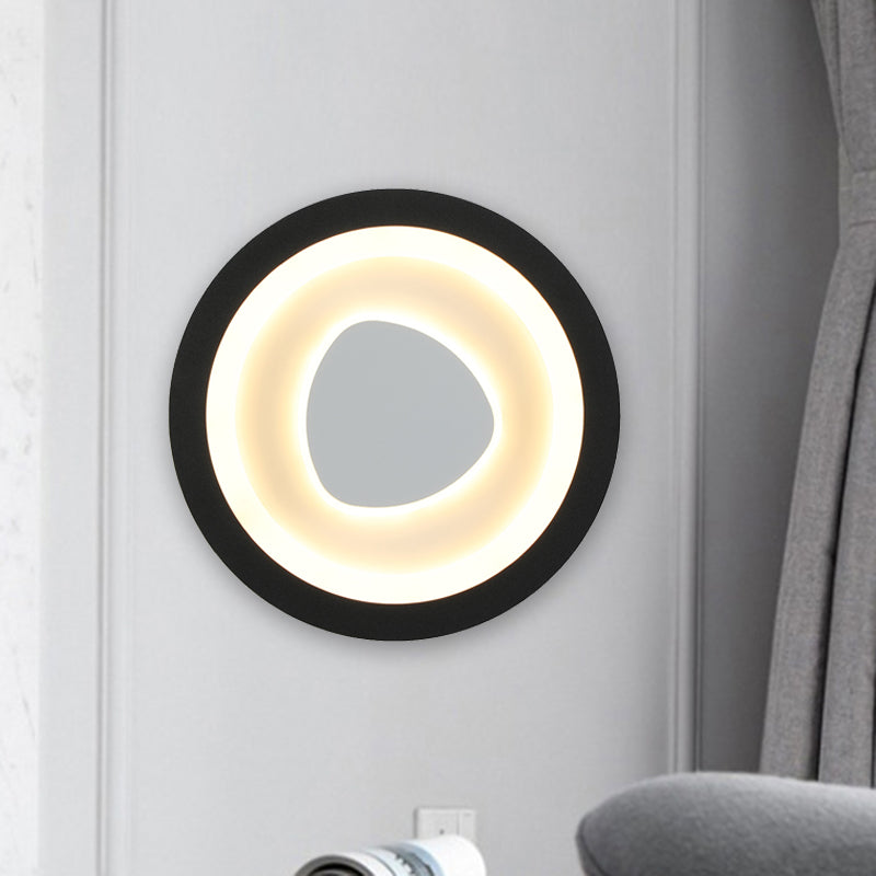 Modern Minimalist Led Corner Sconce In Black With Acrylic Shade