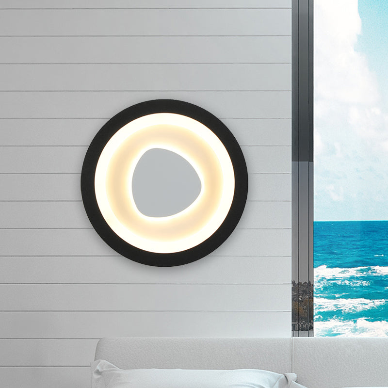 Modern Minimalist Led Corner Sconce In Black With Acrylic Shade