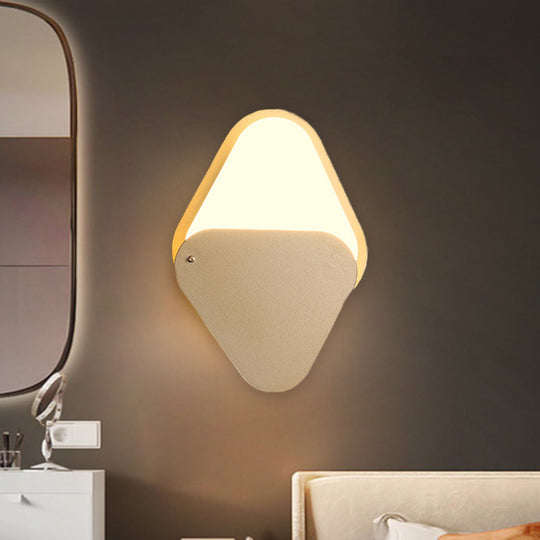 Gold Led Rotatable Wall Sconce: Simple Metal Triangle Fixture For Bedroom