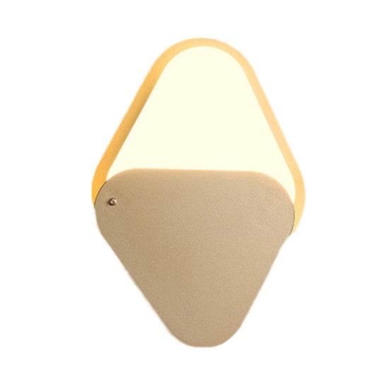 Gold Led Rotatable Wall Sconce: Simple Metal Triangle Fixture For Bedroom