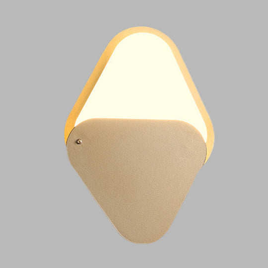 Gold Led Rotatable Wall Sconce: Simple Metal Triangle Fixture For Bedroom