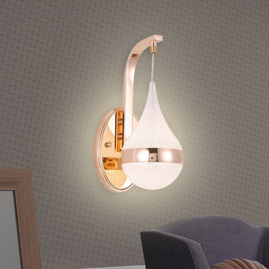 Modern Acrylic Waterdrop Wall Light With Led Gold Backplate - Sconce Lamp