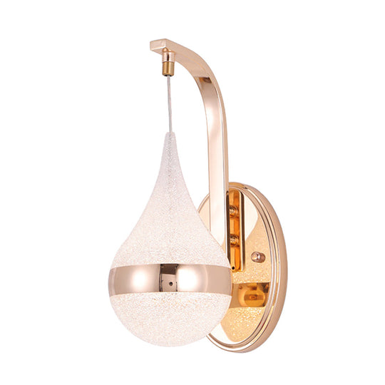 Modern Acrylic Waterdrop Wall Light With Led Gold Backplate - Sconce Lamp