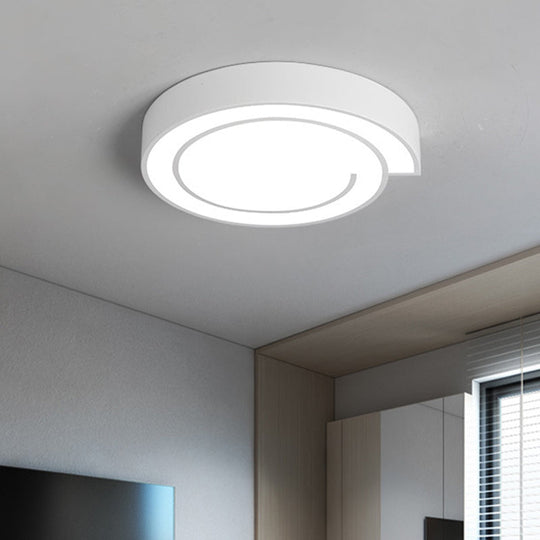 Minimalist Round Led Ceiling Flush Mount In Warm/White Light 18/21.5 Diameter White/Black Metal