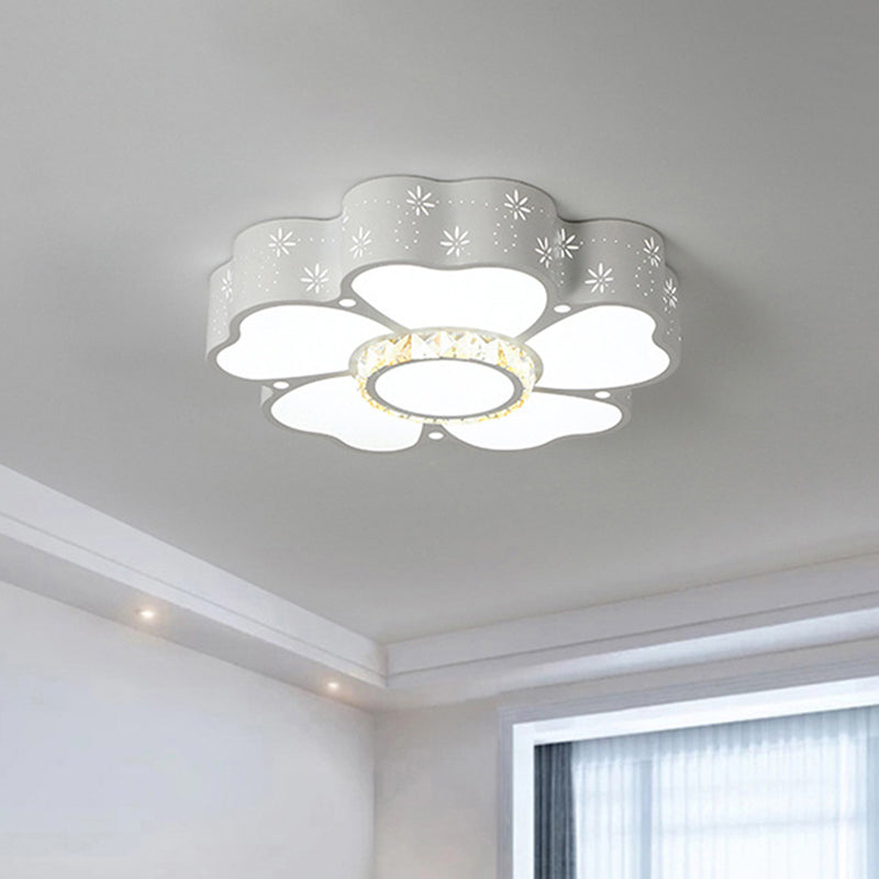 Modern Iron Floral LED Flush Mount Light in Warm/White for Living Room Ceiling