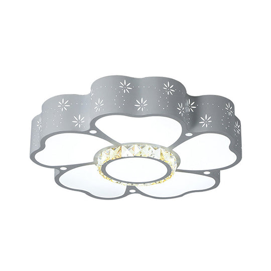 Modern Iron Floral LED Flush Mount Light in Warm/White for Living Room Ceiling