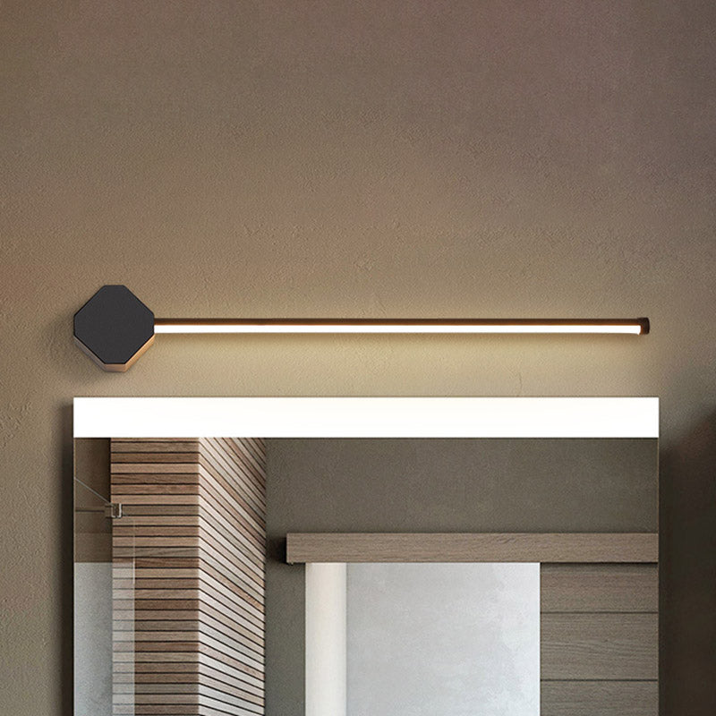 Modern Led Bathroom Sconce With Sleek Black/White Finish Slim Linear Acrylic Shade - 16/23.5 Long