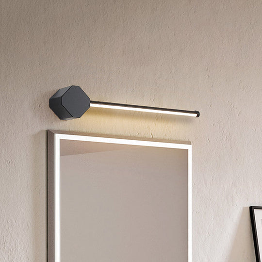 Modern Led Bathroom Sconce With Sleek Black/White Finish Slim Linear Acrylic Shade - 16/23.5 Long