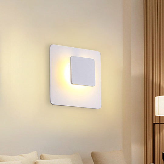 Contemporary Led Acrylic Wall Sconce Lighting For Living Room - White/Warm Light